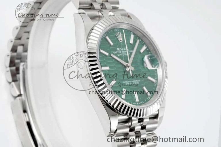 DateJust 41mm 126334 DIWF 1:1 Best Edition 904L Steel Green Fluted Dial on Jubilee Bracelet SA Elegant 2308