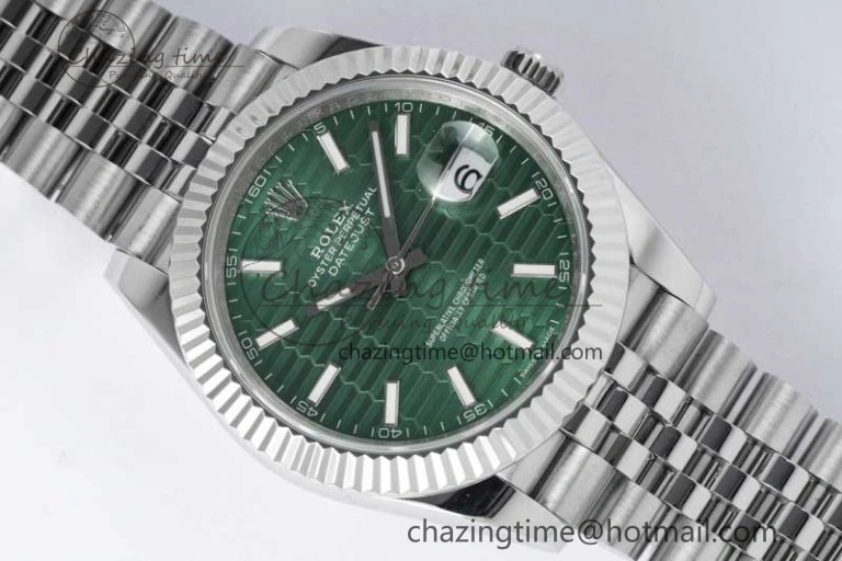 DateJust 41mm 126334 DIWF 1:1 Best Edition 904L Steel Green Fluted Dial on Jubilee Bracelet SA Elegant 2308