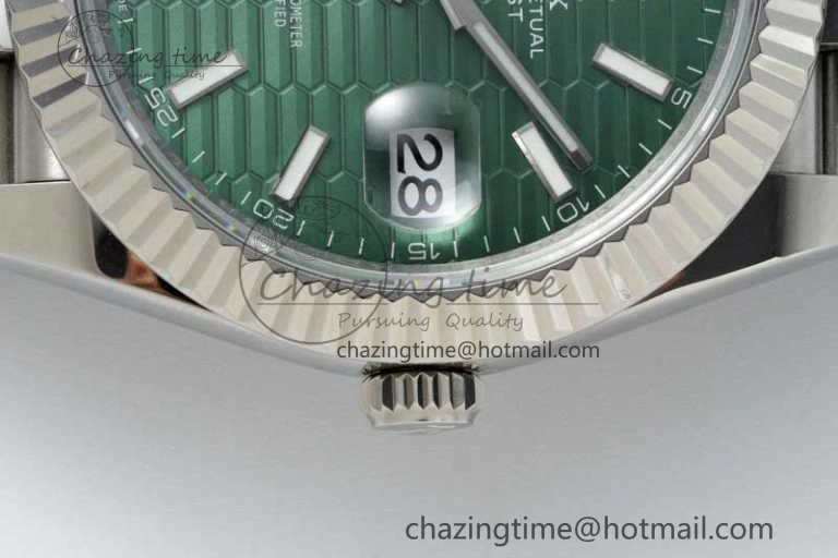 DateJust 41mm 126334 DIWF 1:1 Best Edition 904L Steel Green Fluted Dial on Jubilee Bracelet SA Elegant 2308