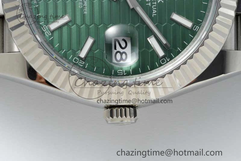 DateJust 41mm 126334 DIWF 1:1 Best Edition 904L Steel Green Fluted Dial on Jubilee Bracelet SA Elegant 2308