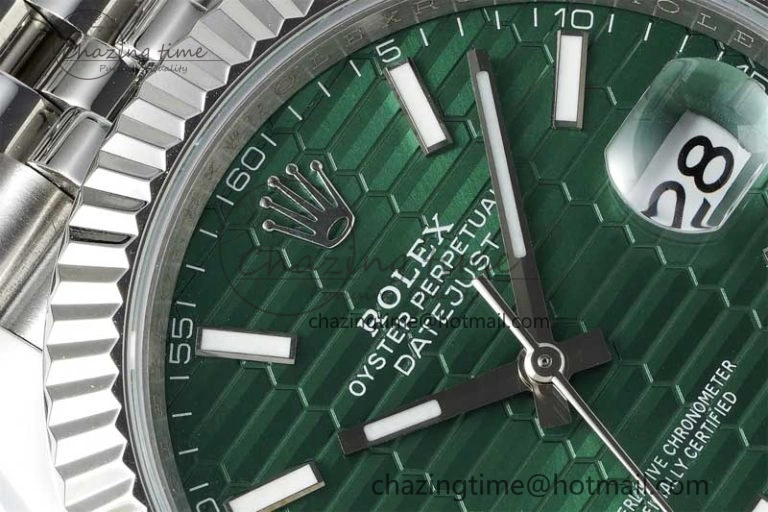 DateJust 41mm 126334 DIWF 1:1 Best Edition 904L Steel Green Fluted Dial on Jubilee Bracelet SA Elegant 2308