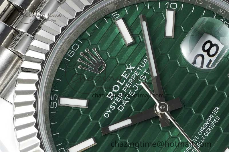 DateJust 41mm 126334 DIWF 1:1 Best Edition 904L Steel Green Fluted Dial on Jubilee Bracelet SA Elegant 2308