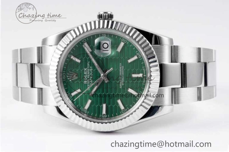 DateJust 41mm 126334 DIWF 1:1 Best Edition 904L Steel Green Fluted Dial on Oyster Bracelet SA TimelessDesign 2307