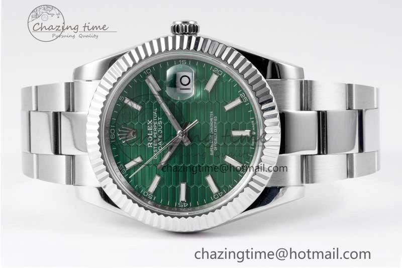 DateJust 41mm 126334 DIWF 1:1 Best Edition 904L Steel Green Fluted Dial on Oyster Bracelet SA TimelessDesign 2307