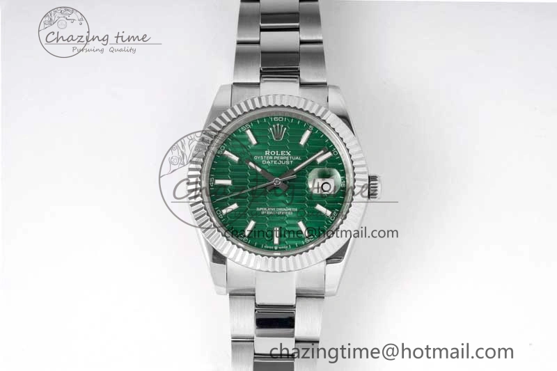 DateJust 41mm 126334 DIWF 1:1 Best Edition 904L Steel Green Fluted Dial on Oyster Bracelet SA TimelessDesign 2307