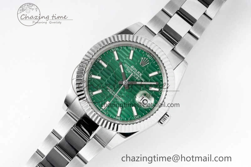 DateJust 41mm 126334 DIWF 1:1 Best Edition 904L Steel Green Fluted Dial on Oyster Bracelet SA TimelessDesign 2307