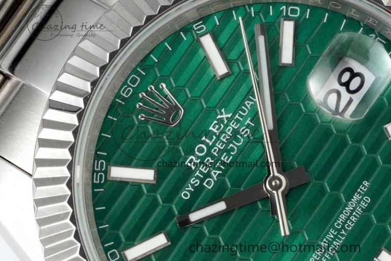 DateJust 41mm 126334 DIWF 1:1 Best Edition 904L Steel Green Fluted Dial on Oyster Bracelet SA TimelessDesign 2307