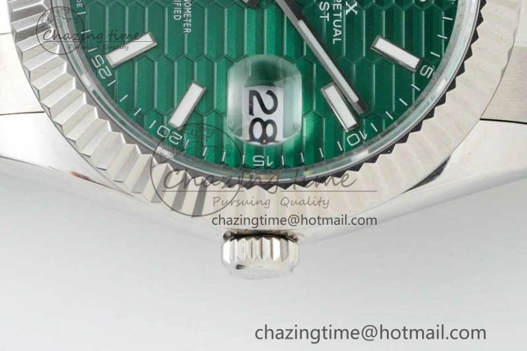 DateJust 41mm 126334 DIWF 1:1 Best Edition 904L Steel Green Fluted Dial on Oyster Bracelet SA TimelessDesign 2307