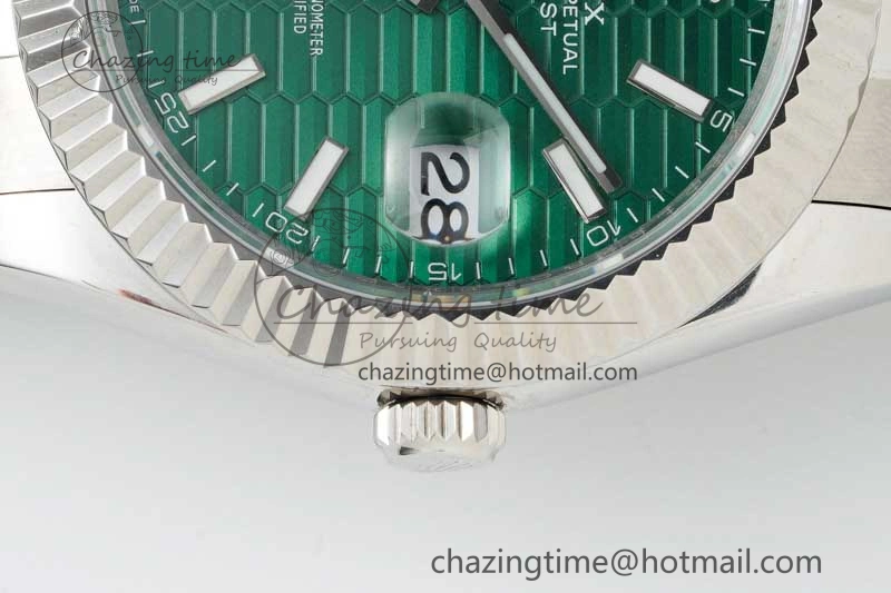 DateJust 41mm 126334 DIWF 1:1 Best Edition 904L Steel Green Fluted Dial on Oyster Bracelet SA TimelessDesign 2307