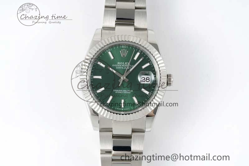 DateJust 41mm 126334 DIWF 1:1 Best Edition 904L Steel Green Sunburst Dial on Oyster Bracelet SA ZipUp 2304