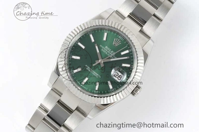 DateJust 41mm 126334 DIWF 1:1 Best Edition 904L Steel Green Sunburst Dial on Oyster Bracelet SA ZipUp 2304