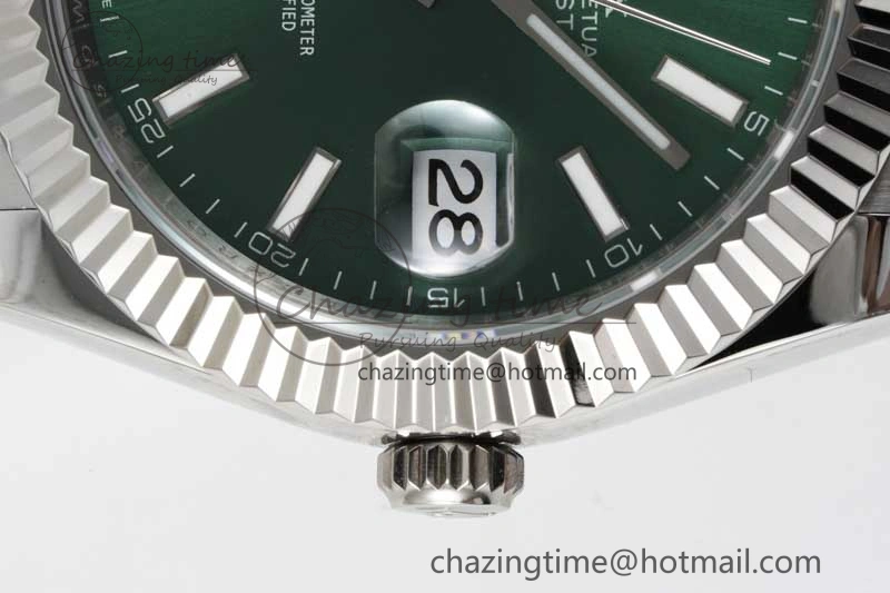 DateJust 41mm 126334 DIWF 1:1 Best Edition 904L Steel Green Sunburst Dial on Oyster Bracelet SA ZipUp 2304