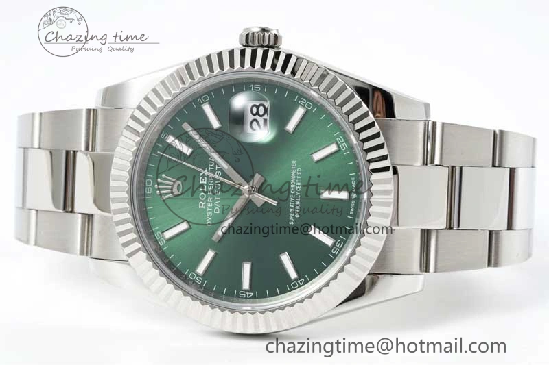 DateJust 41mm 126334 DIWF 1:1 Best Edition 904L Steel Green Sunburst Dial on Oyster Bracelet SA ZipUp 2304