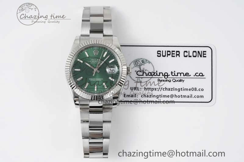 DateJust 41mm 126334 DIWF 1:1 Best Edition 904L Steel Green Sunburst Dial on Oyster Bracelet SA ZipUp 2304