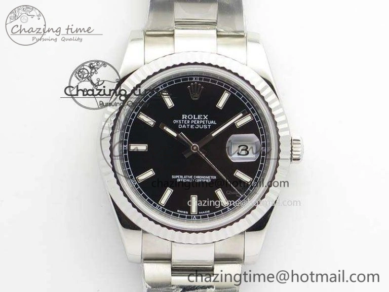 DateJust 41mm 126334 Noob 1:1 Best Edition Fluted Bezel Black Dial On SS Oyster Bracelet A TimelessDesign 3584