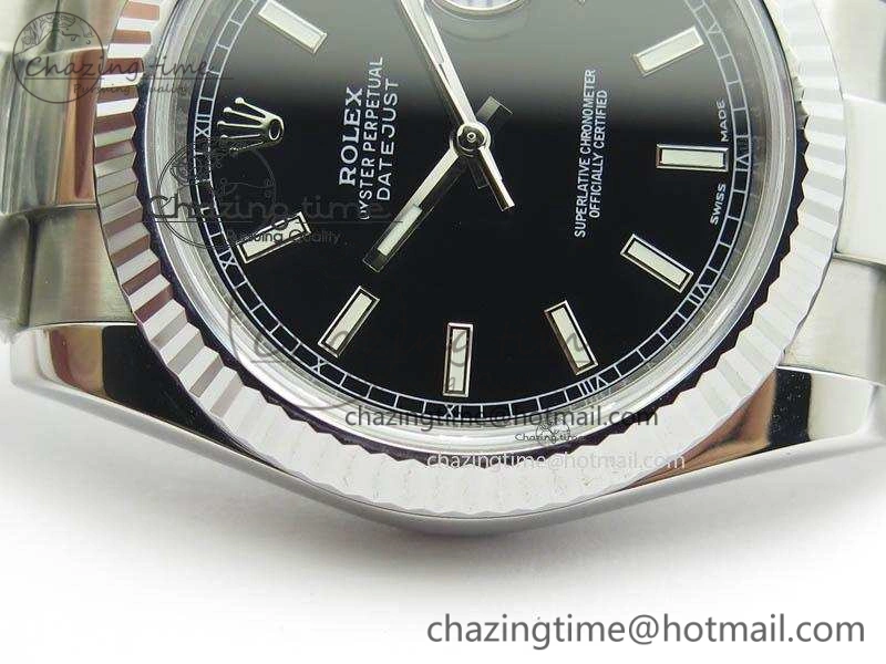 DateJust 41mm 126334 Noob 1:1 Best Edition Fluted Bezel Black Dial On SS Oyster Bracelet A TimelessDesign 3584