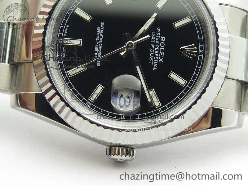DateJust 41mm 126334 Noob 1:1 Best Edition Fluted Bezel Black Dial On SS Oyster Bracelet A TimelessDesign 3584