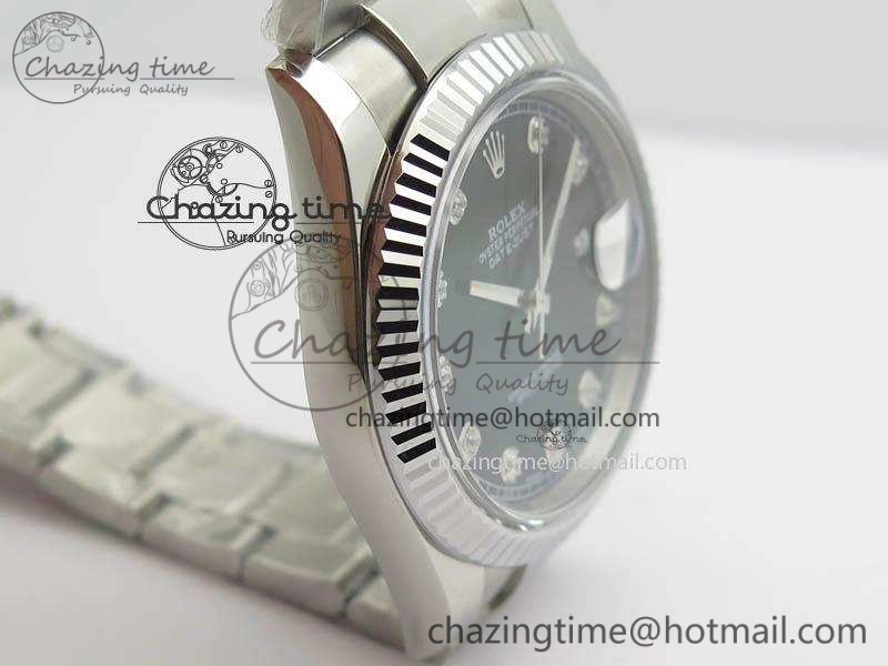 DateJust 41mm 126334 Noob 1:1 Best Edition Fluted Bezel Black Diam Dial On SS Oyster Bracelet A Sporty 3580
