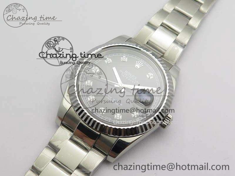 DateJust 41mm 126334 Noob 1:1 Best Edition Fluted Bezel Black Diam Dial On SS Oyster Bracelet A Sporty 3580