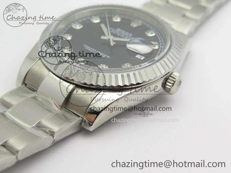 DateJust 41mm 126334 Noob 1:1 Best Edition Fluted Bezel Black Diam Dial On SS Oyster Bracelet A Sporty 3580