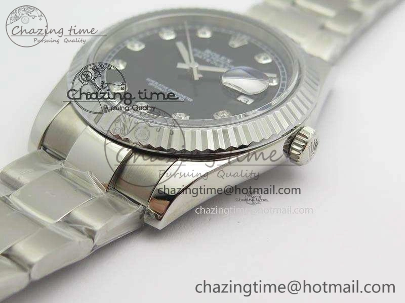 DateJust 41mm 126334 Noob 1:1 Best Edition Fluted Bezel Black Diam Dial On SS Oyster Bracelet A Sporty 3580
