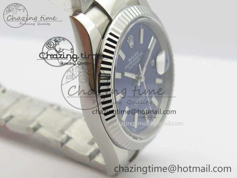 Contemporary DateJust 41mm 126334 Noob 1:1 Best Edition Fluted Bezel Blue Dial On SS Oyster Bracelet A 3586