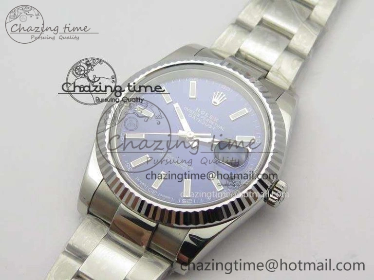 Contemporary DateJust 41mm 126334 Noob 1:1 Best Edition Fluted Bezel Blue Dial On SS Oyster Bracelet A 3586