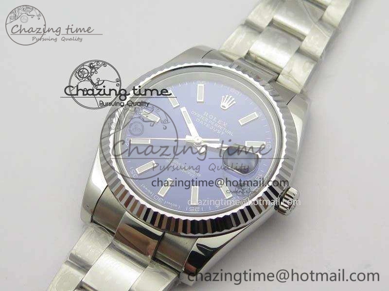 Contemporary DateJust 41mm 126334 Noob 1:1 Best Edition Fluted Bezel Blue Dial On SS Oyster Bracelet A 3586