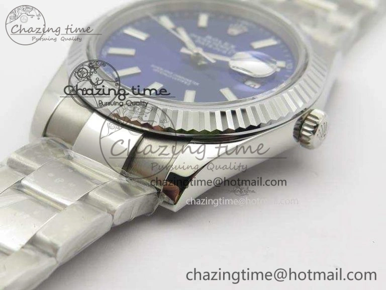 Contemporary DateJust 41mm 126334 Noob 1:1 Best Edition Fluted Bezel Blue Dial On SS Oyster Bracelet A 3586