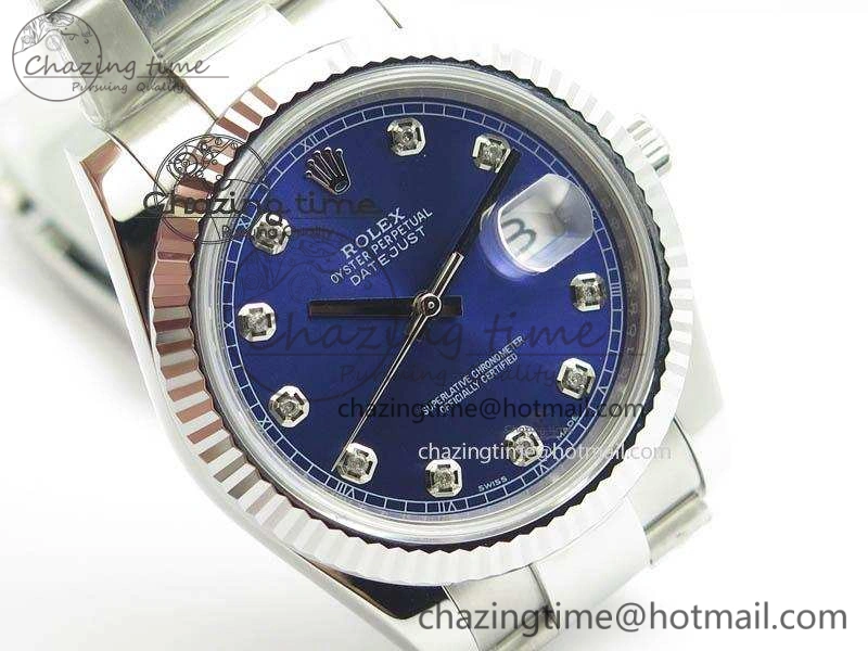 Durable DateJust 41mm 126334 Noob 1:1 Best Edition Fluted Bezel Blue Diam Dial On SS Oyster Bracelet A 3583