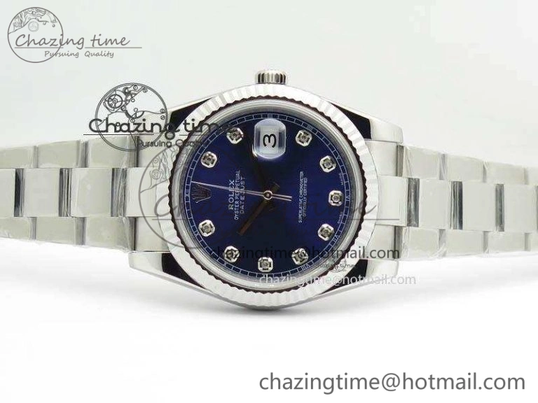 Durable DateJust 41mm 126334 Noob 1:1 Best Edition Fluted Bezel Blue Diam Dial On SS Oyster Bracelet A 3583