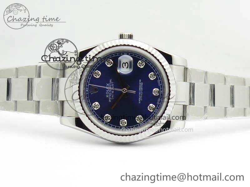 Durable DateJust 41mm 126334 Noob 1:1 Best Edition Fluted Bezel Blue Diam Dial On SS Oyster Bracelet A 3583