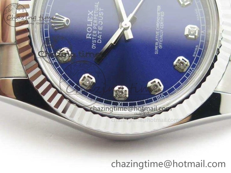 Durable DateJust 41mm 126334 Noob 1:1 Best Edition Fluted Bezel Blue Diam Dial On SS Oyster Bracelet A 3583