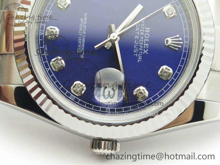 Durable DateJust 41mm 126334 Noob 1:1 Best Edition Fluted Bezel Blue Diam Dial On SS Oyster Bracelet A 3583