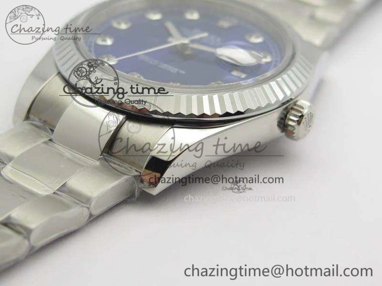 Durable DateJust 41mm 126334 Noob 1:1 Best Edition Fluted Bezel Blue Diam Dial On SS Oyster Bracelet A 3583