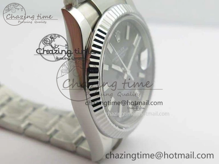 EasyCare DateJust 41mm 126334 Noob 1:1 Best Edition Fluted Bezel Gray Dial On SS Oyster Bracelet A 3589