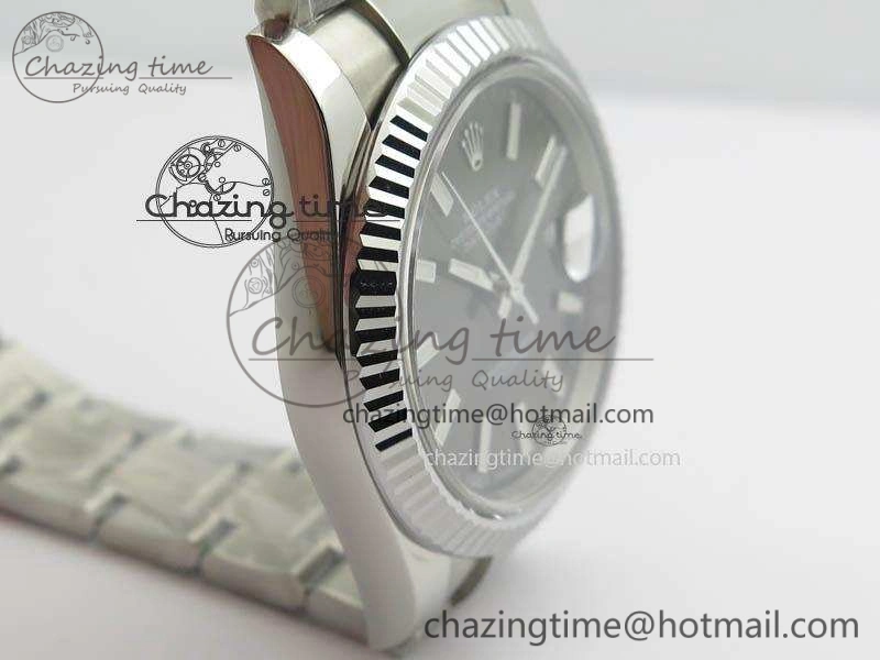 EasyCare DateJust 41mm 126334 Noob 1:1 Best Edition Fluted Bezel Gray Dial On SS Oyster Bracelet A 3589