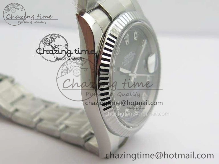 MoistureWicking DateJust 41mm 126334 Noob 1:1 Best Edition Fluted Bezel Gray Diam Dial On SS Oyster Bracelet A 3585