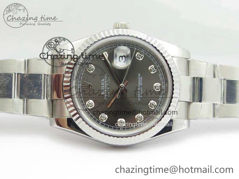 MoistureWicking DateJust 41mm 126334 Noob 1:1 Best Edition Fluted Bezel Gray Diam Dial On SS Oyster Bracelet A 3585