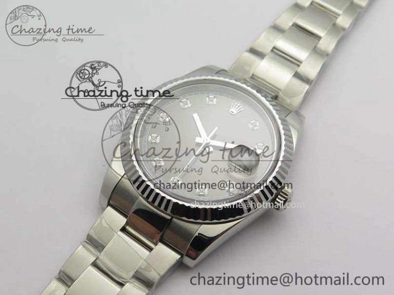 MoistureWicking DateJust 41mm 126334 Noob 1:1 Best Edition Fluted Bezel Gray Diam Dial On SS Oyster Bracelet A 3585