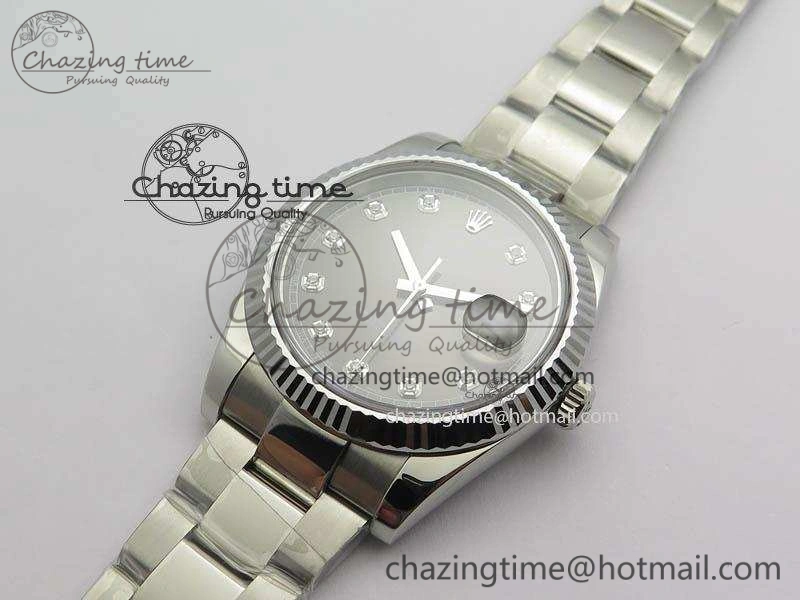MoistureWicking DateJust 41mm 126334 Noob 1:1 Best Edition Fluted Bezel Gray Diam Dial On SS Oyster Bracelet A 3585