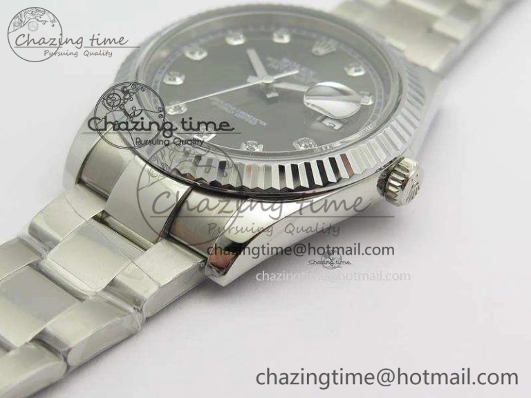 MoistureWicking DateJust 41mm 126334 Noob 1:1 Best Edition Fluted Bezel Gray Diam Dial On SS Oyster Bracelet A 3585