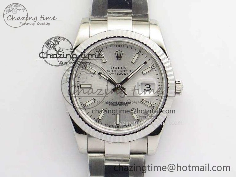 DateJust 41mm 126334 Noob 1:1 Best Edition Fluted Bezel Silver Dial On SS Oyster Bracelet A QuickDry 3588