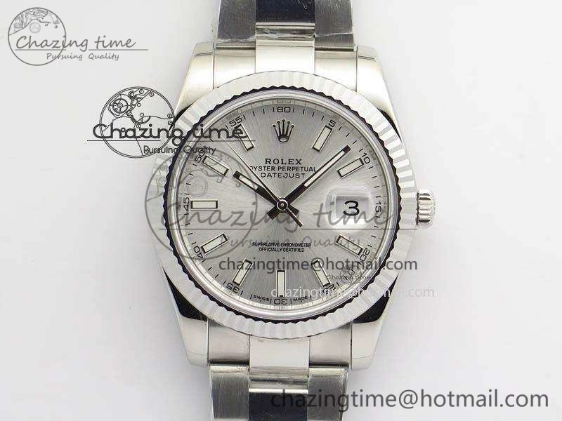 DateJust 41mm 126334 Noob 1:1 Best Edition Fluted Bezel Silver Dial On SS Oyster Bracelet A QuickDry 3588