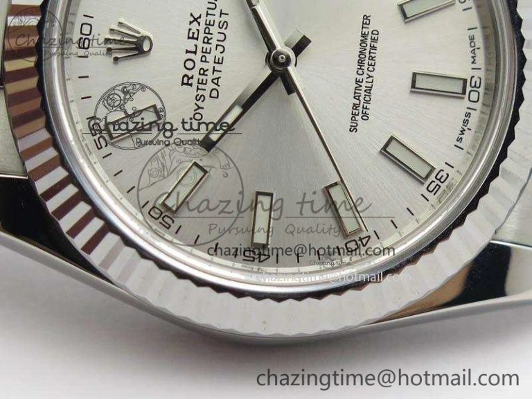 DateJust 41mm 126334 Noob 1:1 Best Edition Fluted Bezel Silver Dial On SS Oyster Bracelet A QuickDry 3588