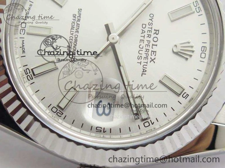 DateJust 41mm 126334 Noob 1:1 Best Edition Fluted Bezel Silver Dial On SS Oyster Bracelet A QuickDry 3588