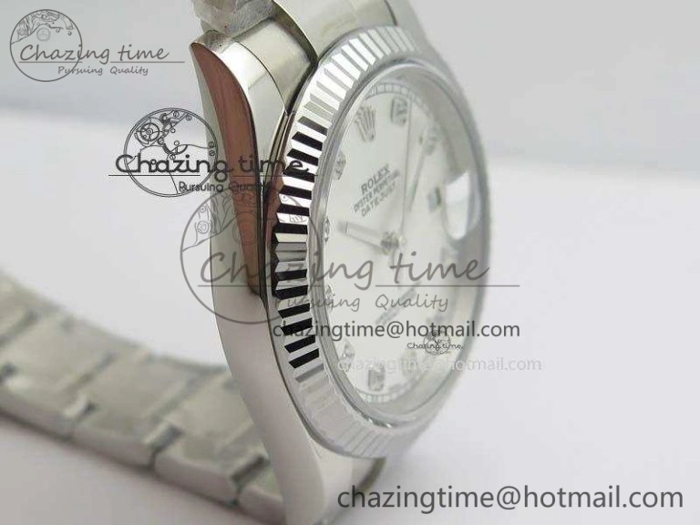 DateJust 41mm 126334 Noob 1:1 Best Edition Fluted Bezel Silver Diam Dial On SS Oyster Bracelet A Packable 3581