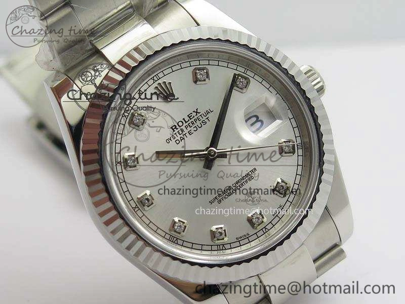 DateJust 41mm 126334 Noob 1:1 Best Edition Fluted Bezel Silver Diam Dial On SS Oyster Bracelet A Packable 3581