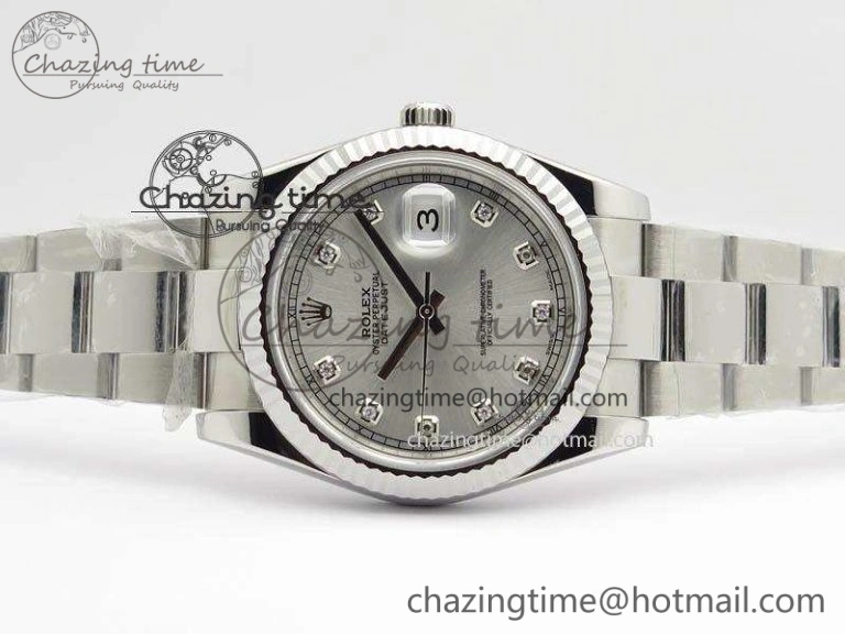 DateJust 41mm 126334 Noob 1:1 Best Edition Fluted Bezel Silver Diam Dial On SS Oyster Bracelet A Packable 3581