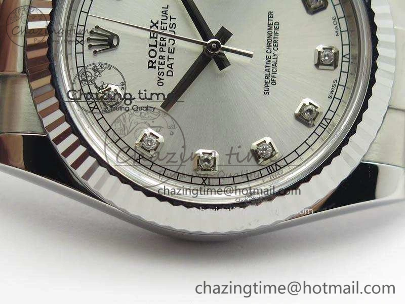 DateJust 41mm 126334 Noob 1:1 Best Edition Fluted Bezel Silver Diam Dial On SS Oyster Bracelet A Packable 3581